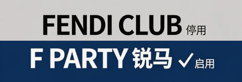 停用FENDI CLUB商標，啟用“F PARTY 銳馬”品牌的公告